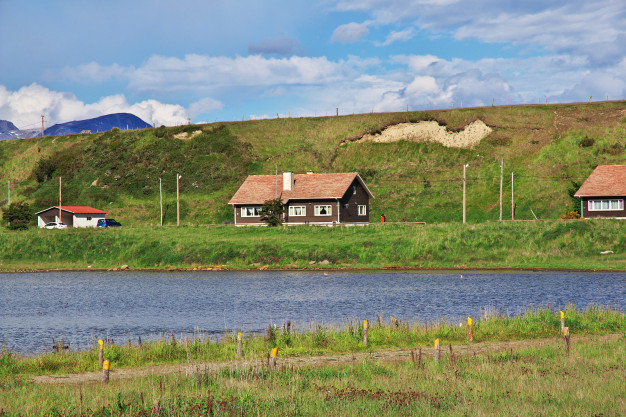 Ciudad de Ushuaia en tierra del fuego, argentina